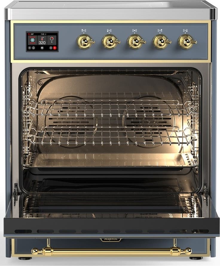 Ilve UMIB30QNR3BGG Blue Grey With Brass Trim