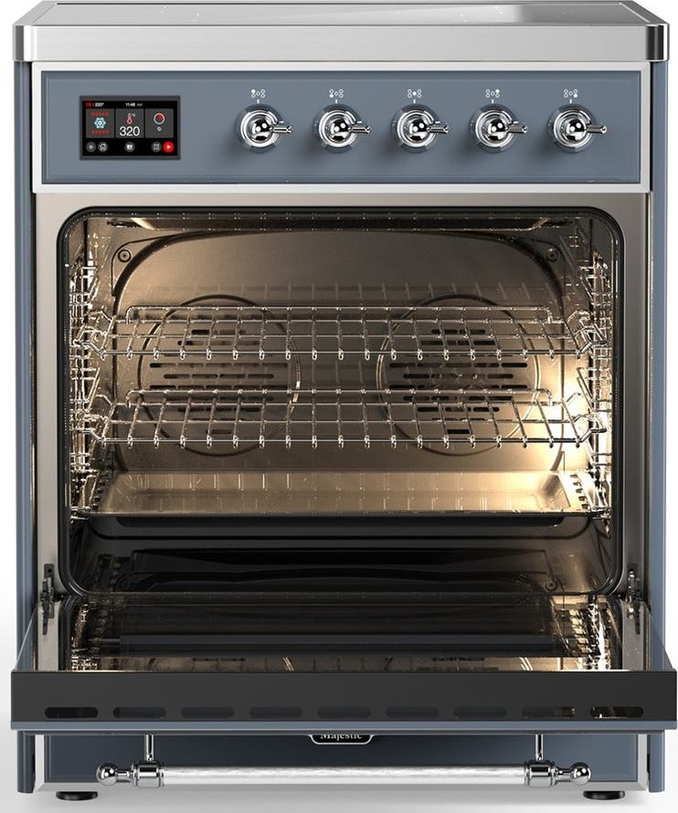 Ilve UMIB30QNR3BGC Blue Grey With Chrome Trim