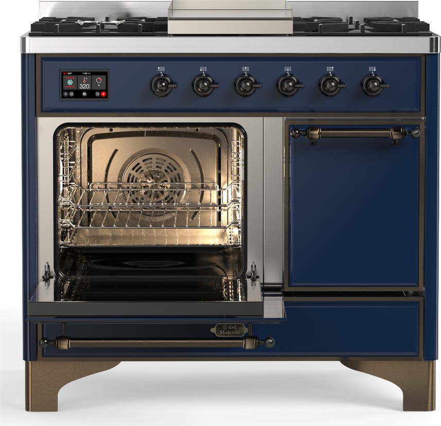 Ilve UMD40FQNR3MBBLP Midnight Blue With Burnished Trim, Liquid Propane