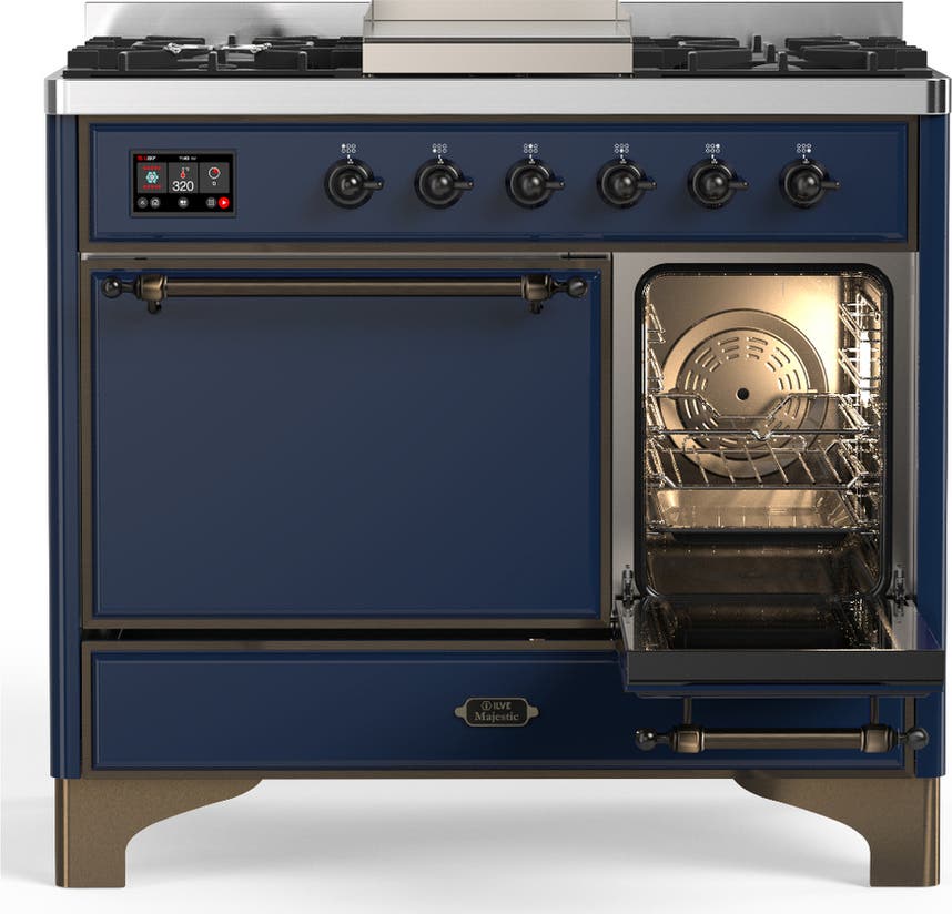 Ilve UMD40FQNR3MBBLP Midnight Blue With Burnished Trim, Liquid Propane