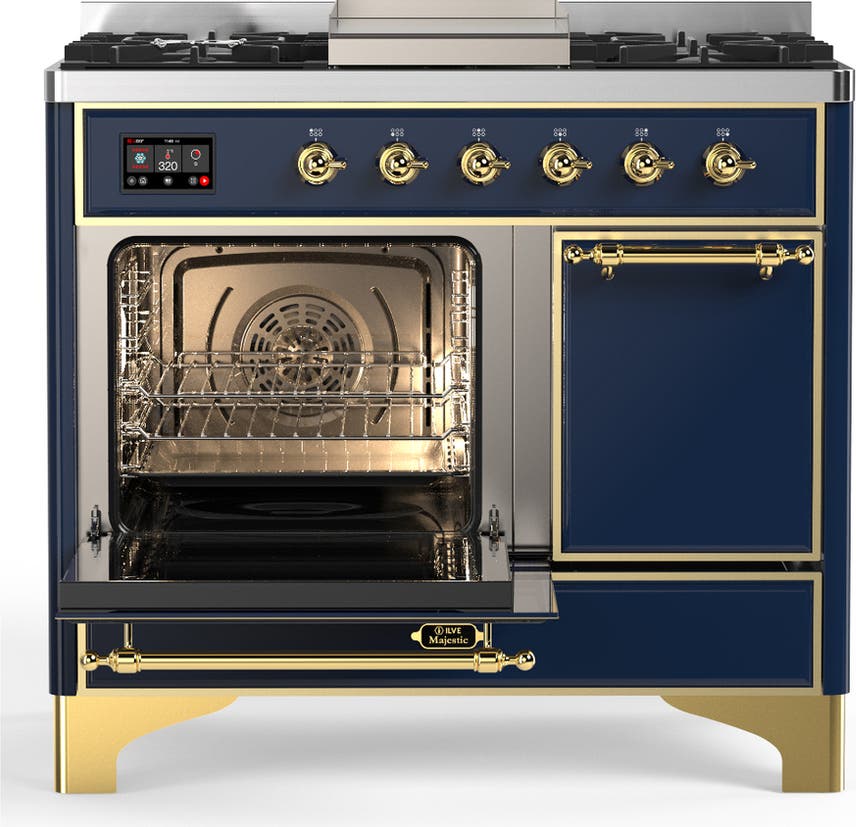 Ilve UMD40FQNR3MBG Midnight Blue With Brass Trim, Natural Gas