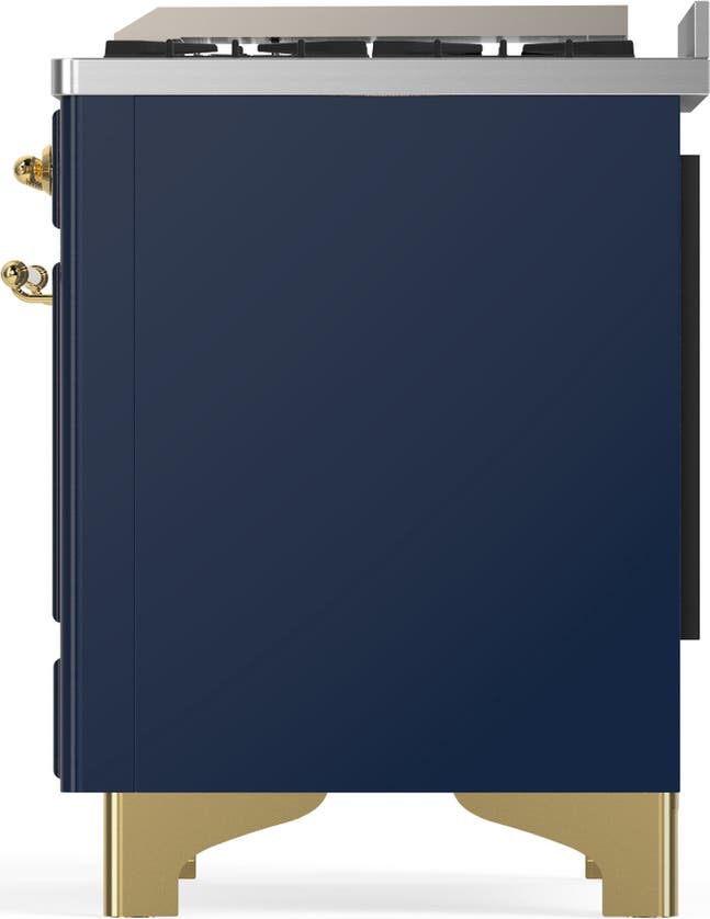 Ilve UMD40FQNR3MBG Midnight Blue With Brass Trim, Natural Gas