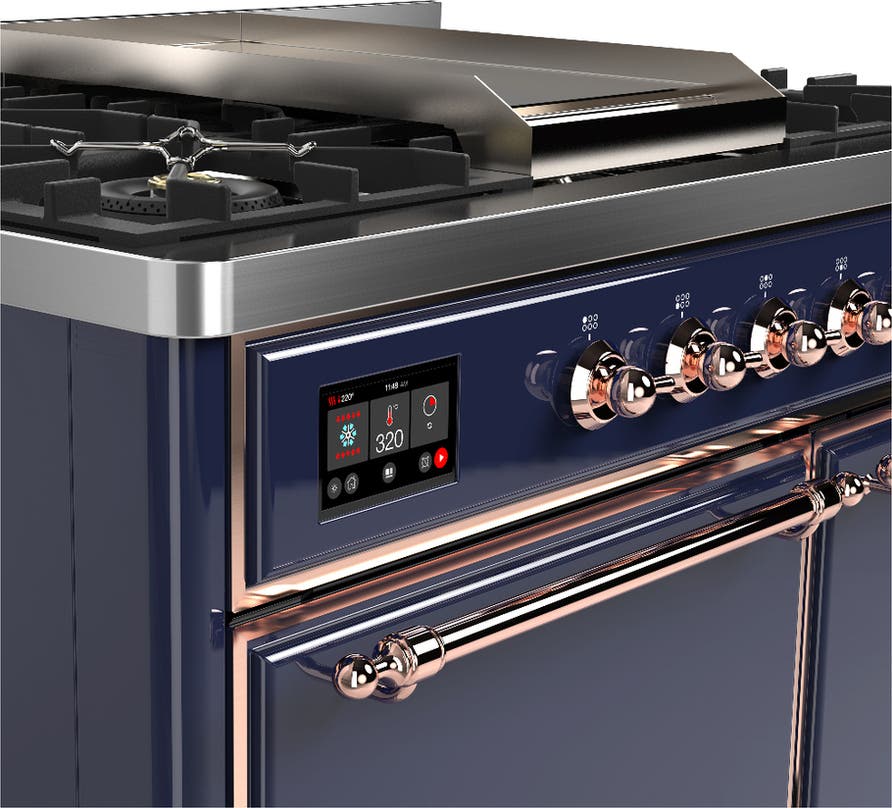 Ilve UMD40FQNR3MBP Midnight Blue With Copper Trim, Natural Gas