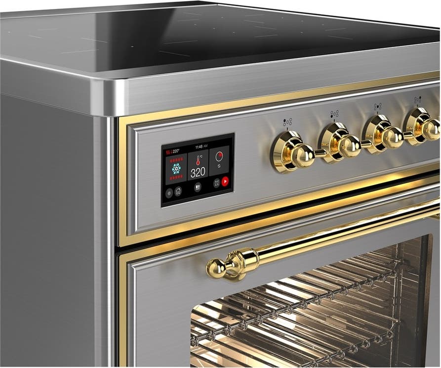 Ilve UMIB30NR3SSG Stainless Steel With Brass Trim