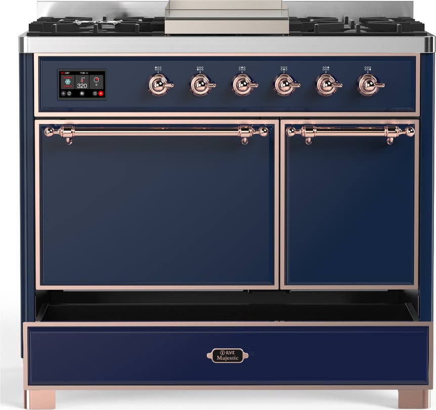 Ilve UMD40FQNR3MBPLP Midnight Blue With Copper Trim, Liquid Propane