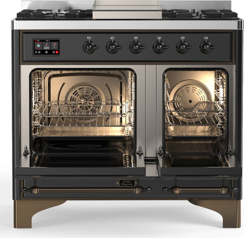 Ilve UMD40FQNR3MGB Matte Graphite With Burnished Trim, Natural Gas