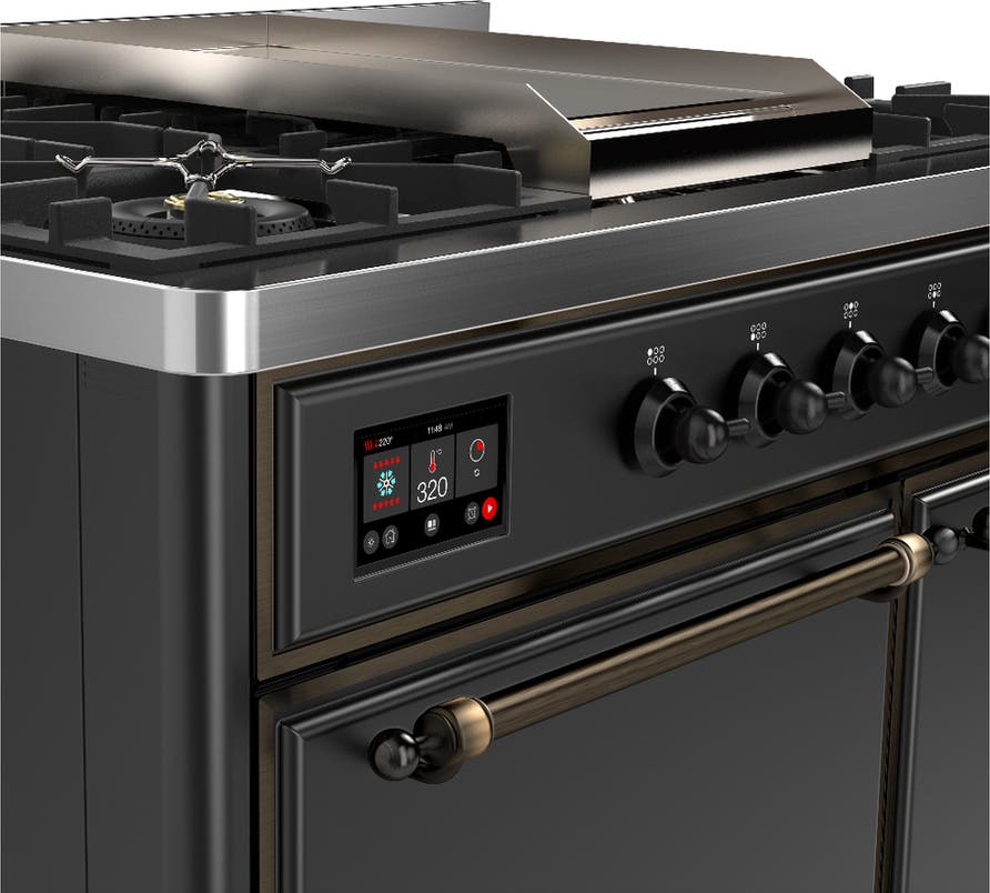 Ilve UMD40FQNR3MGB Matte Graphite With Burnished Trim, Natural Gas