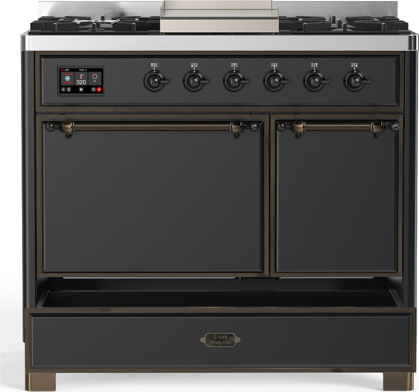 Ilve UMD40FQNR3MGBLP Matte Graphite With Burnished Trim, Liquid Propane