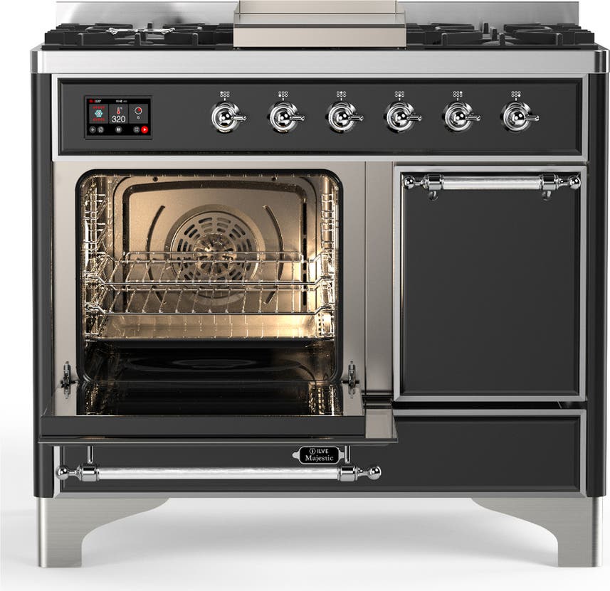 Ilve UMD40FQNR3MGC Matte Graphite With Chrome Trim, Natural Gas