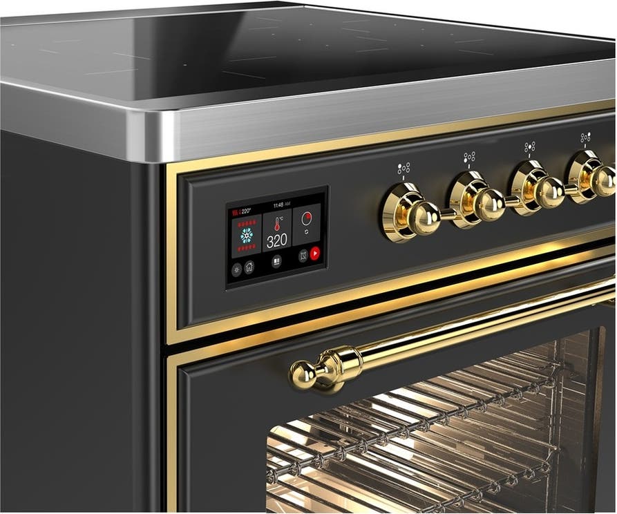 Ilve UMIB30NR3MGG Matte Graphite With Brass Trim