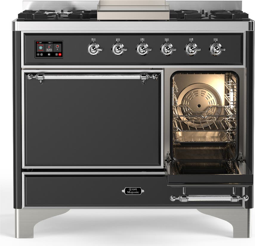 Ilve UMD40FQNR3MGCLP Matte Graphite With Chrome Trim, Liquid Propane