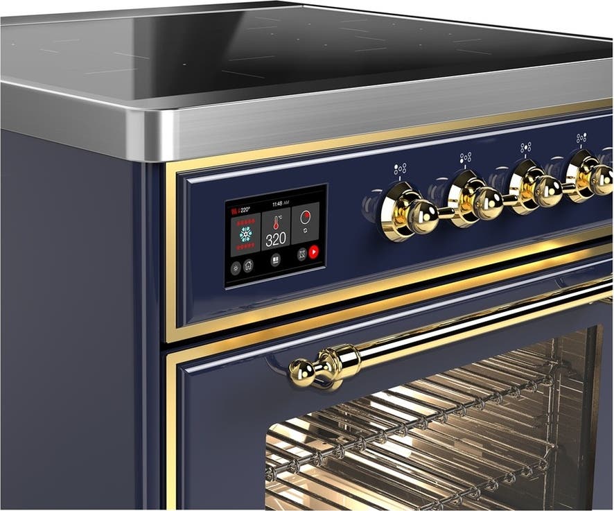 Ilve UMIB30NR3MBG Midnight Blue With Brass Trim
