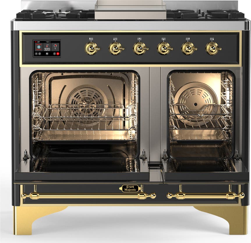 Ilve UMD40FQNR3MGGLP Matte Graphite With Brass Trim, Liquid Propane