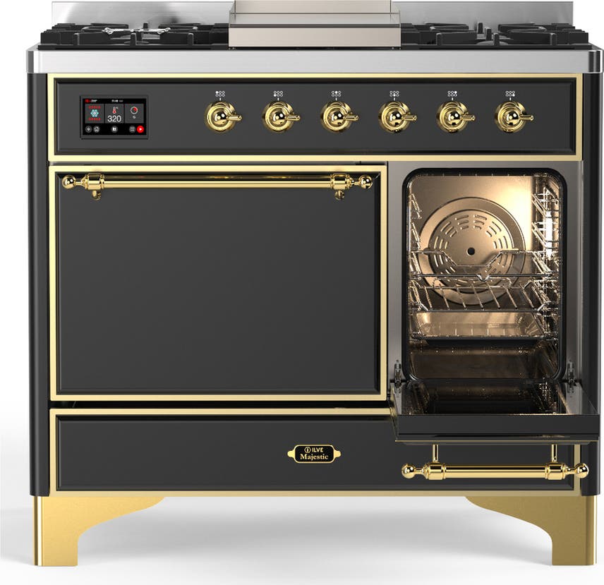 Ilve UMD40FQNR3MGGLP Matte Graphite With Brass Trim, Liquid Propane