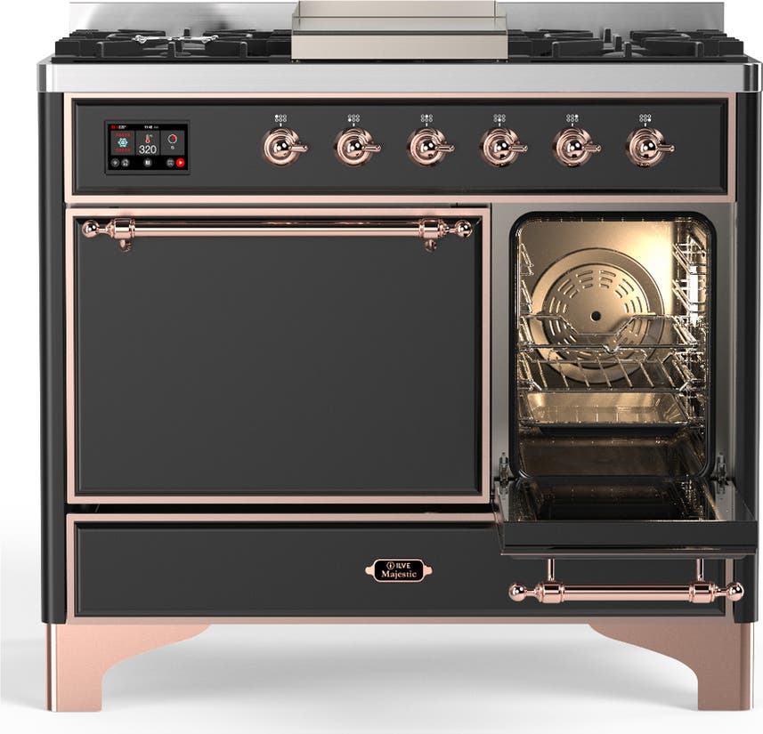 Ilve UMD40FQNR3MGP Matte Graphite With Copper Trim, Natural Gas