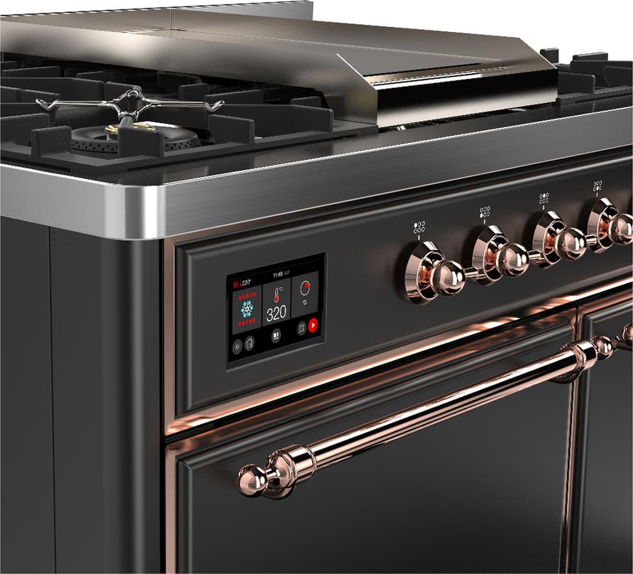 Ilve UMD40FQNR3MGP Matte Graphite With Copper Trim, Natural Gas