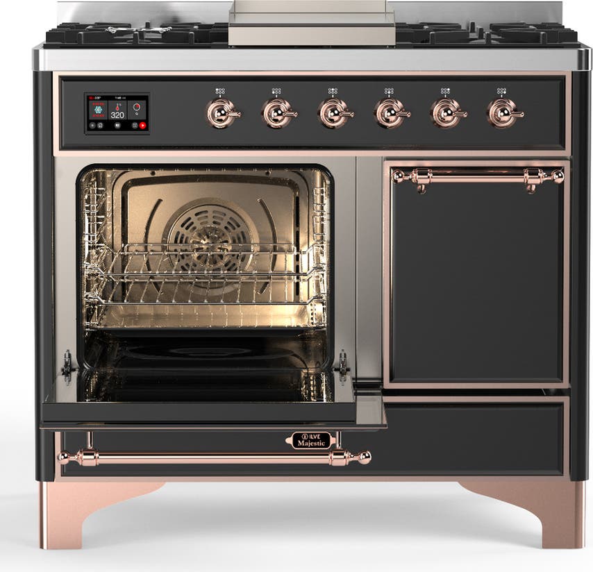 Ilve UMD40FQNR3MGPLP Matte Graphite With Copper Trim, Liquid Propane