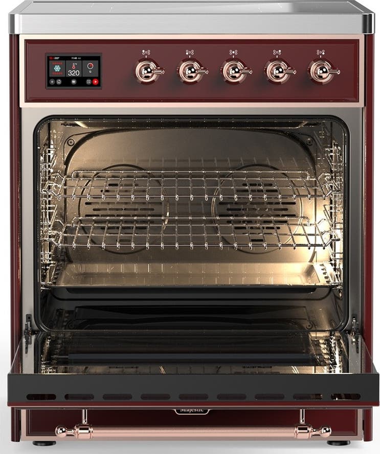 Ilve UMIB30NR3BUP Burgundy With Copper Trim