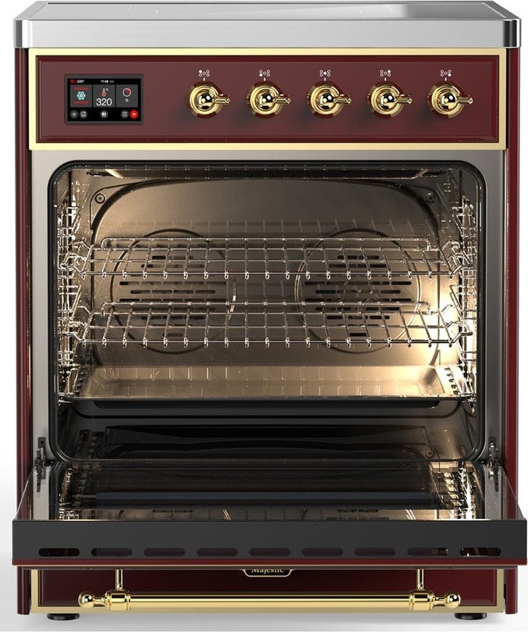 Ilve UMIB30NR3BUG Burgundy With Brass Trim