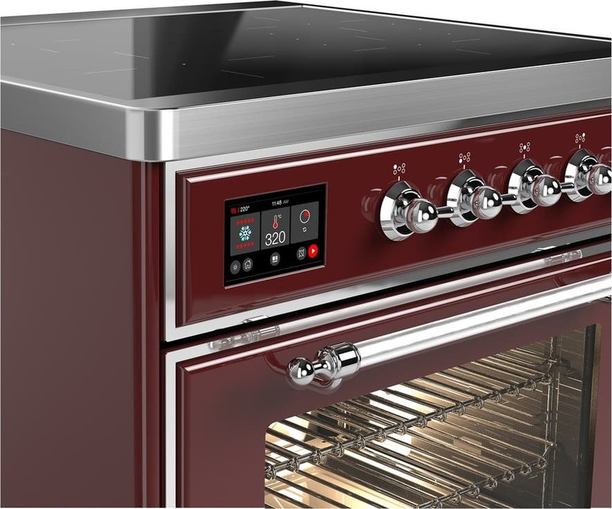 Ilve UMIB30NR3BUC Burgundy With Chrome Trim