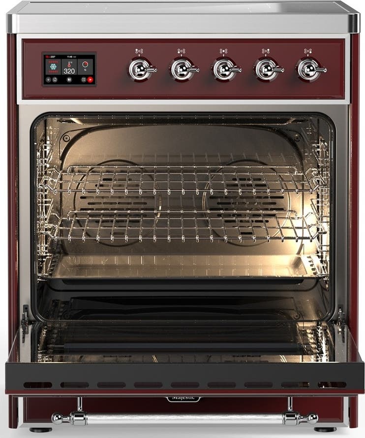 Ilve UMIB30NR3BUC Burgundy With Chrome Trim
