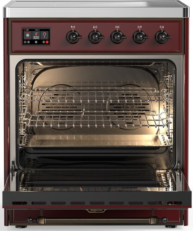Ilve UMIB30NR3BUB Burgundy With Burnished Trim