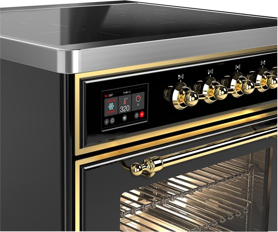 Ilve UMIB30NR3BKG Glossy Black With Brass Trim