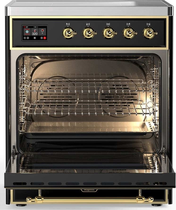 Ilve UMIB30NR3BKG Glossy Black With Brass Trim