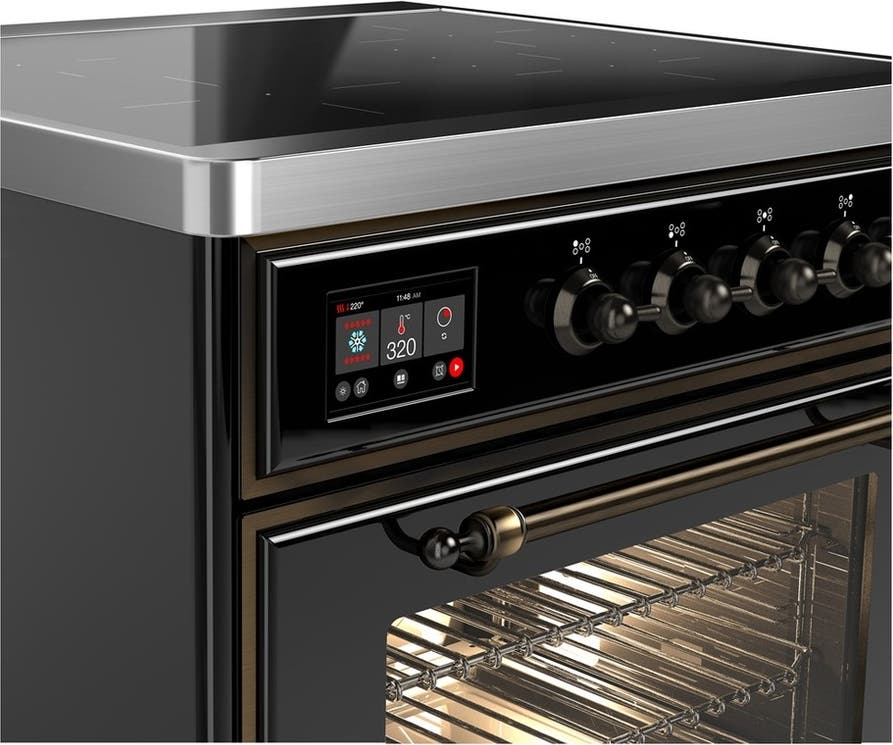 Ilve UMIB30NR3BKB Glossy Black With Burnished Trim