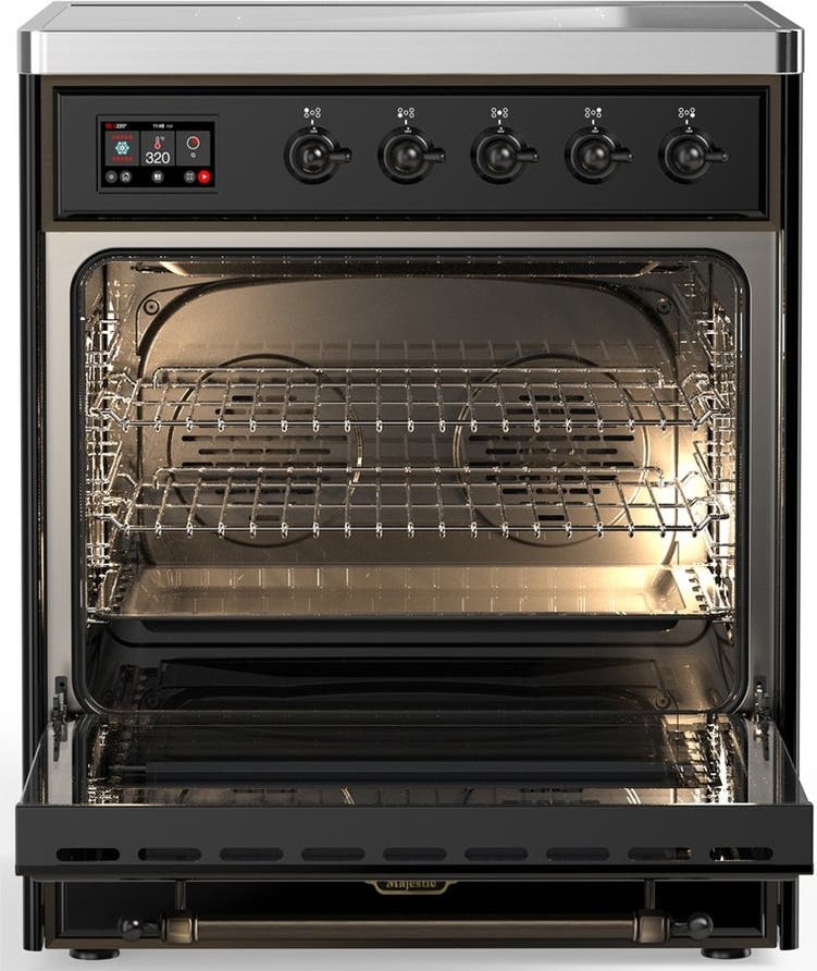 Ilve UMIB30NR3BKB Glossy Black With Burnished Trim