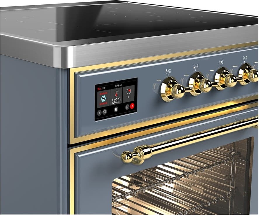 Ilve UMIB30NR3BGG Blue Grey With Brass Trim