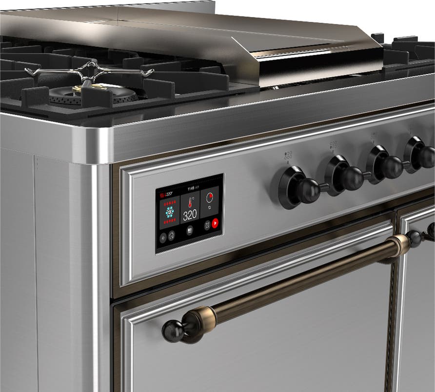 Ilve UMD40FQNR3SSBLP Stainless Steel With Burnished Trim, Liquid Propan...