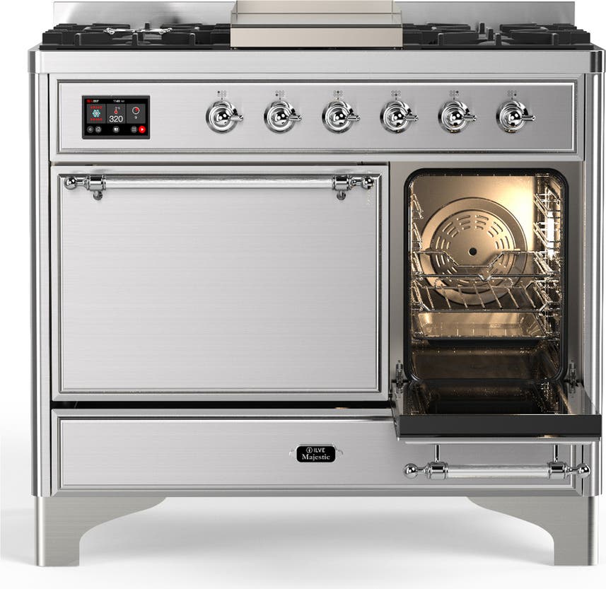 Ilve UMD40FQNR3SSC Stainless Steel With Chrome Trim, Natural Gas