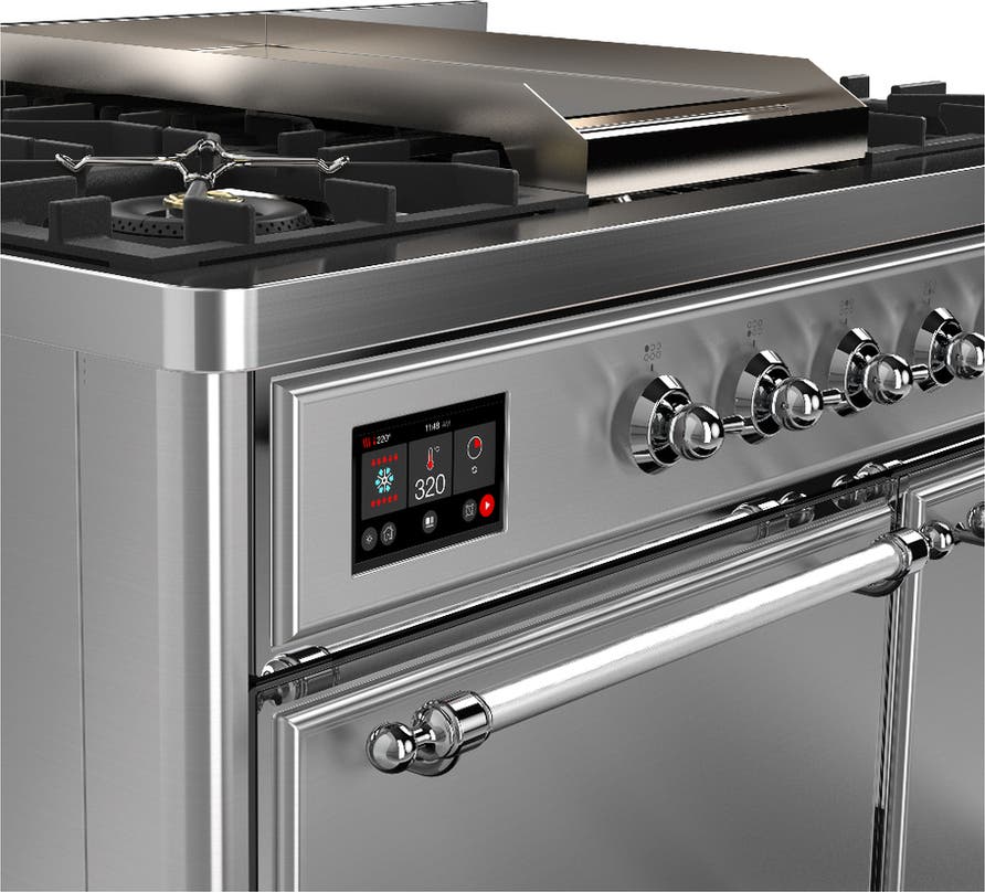 Ilve UMD40FQNR3SSC Stainless Steel With Chrome Trim, Natural Gas