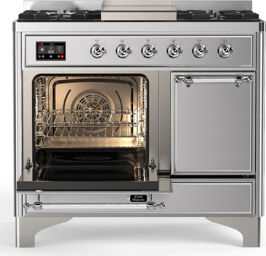 Ilve UMD40FQNR3SSCLP Stainless Steel With Chrome Trim, Liquid Propane