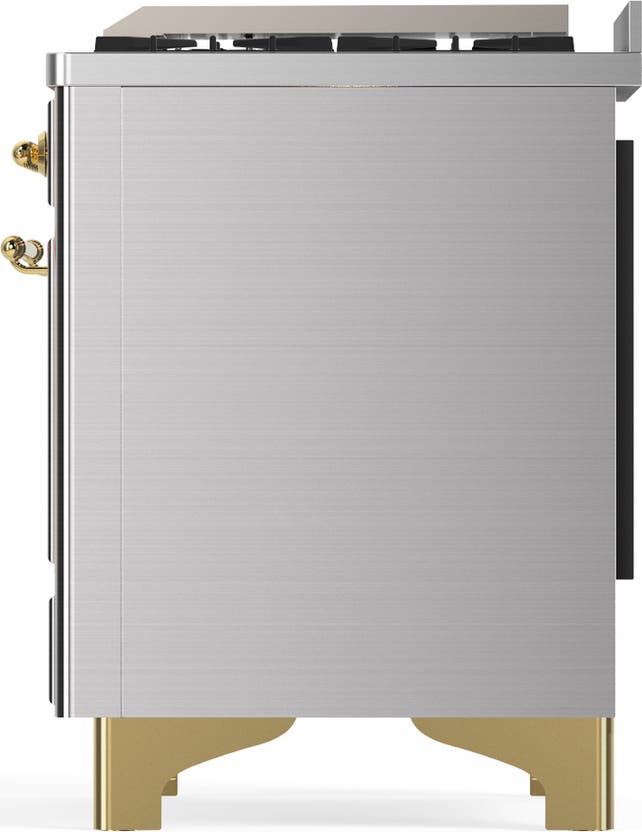 Ilve UMD40FQNR3SSG Stainless Steel With Brass Trim, Natural Gas
