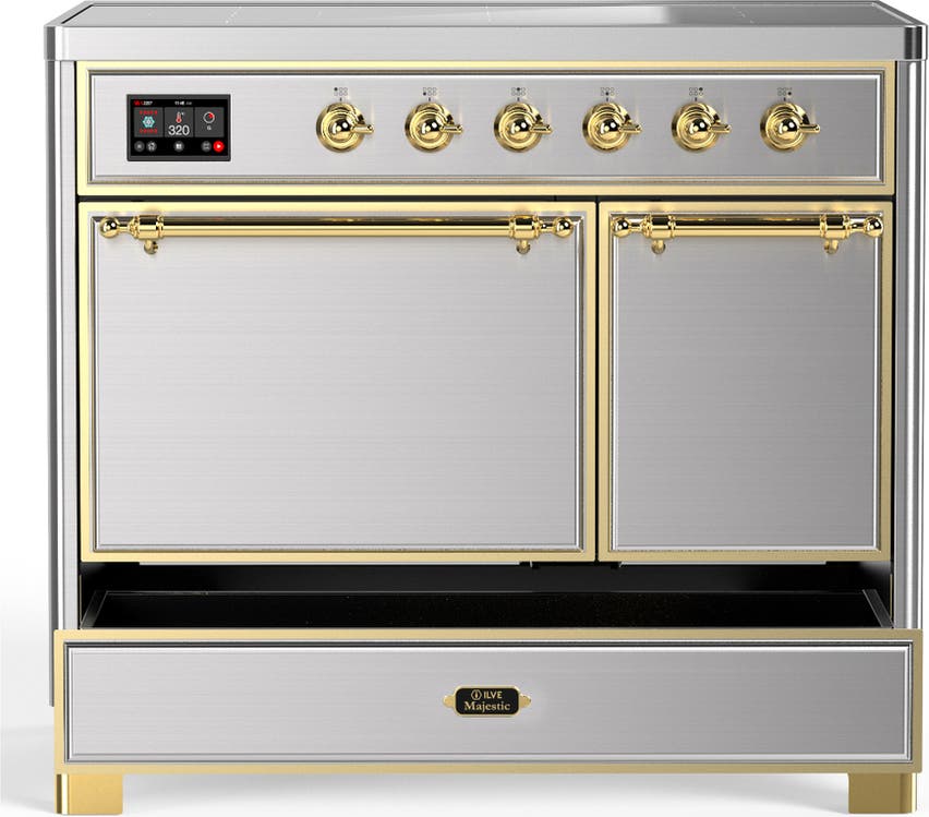 Ilve UMDIB40QNR3SSG Stainless Steel With Brass Trim