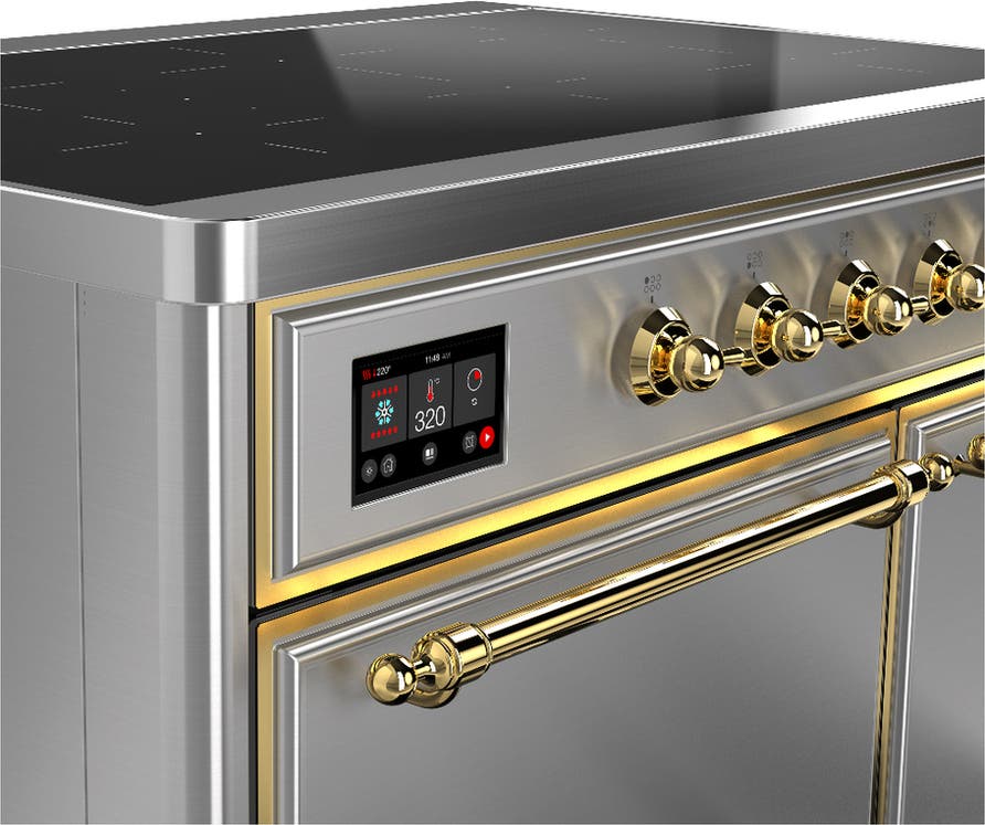 Ilve UMDIB40QNR3SSG Stainless Steel With Brass Trim