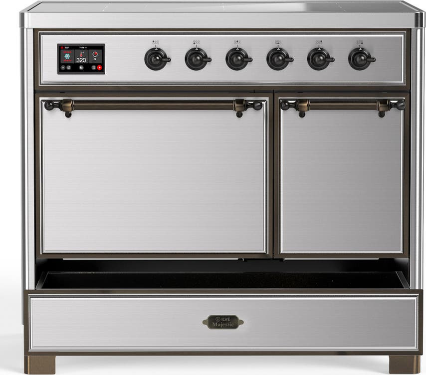 Ilve UMDIB40QNR3SSB Stainless Steel With Burnished Trim