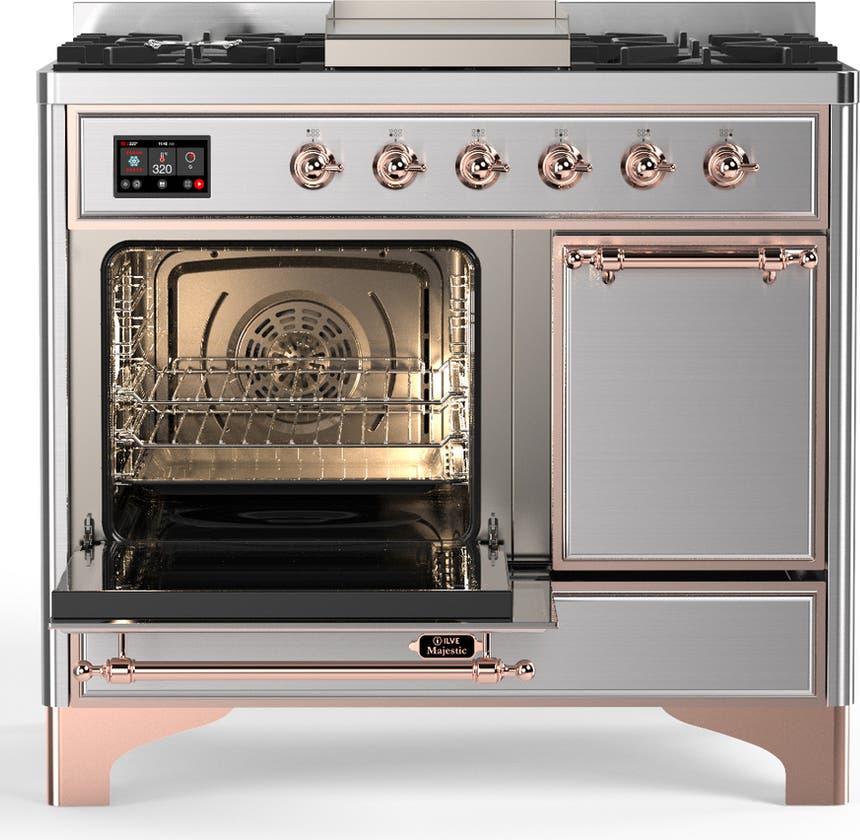 Ilve UMD40FQNR3SSP Stainless Steel With Copper Trim, Natural Gas