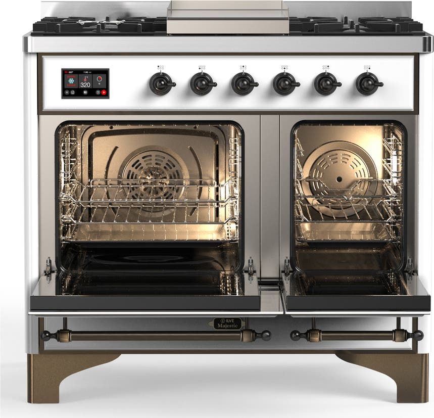 Ilve UMD40FQNR3WHB White With Burnished Trim, Natural Gas