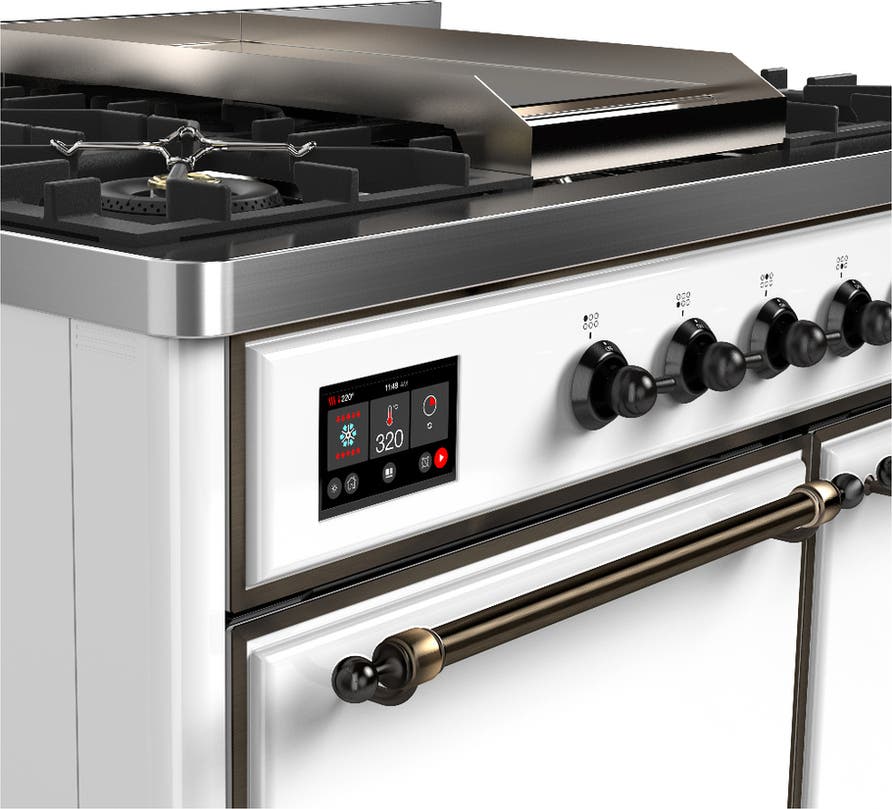 Ilve UMD40FQNR3WHB White With Burnished Trim, Natural Gas