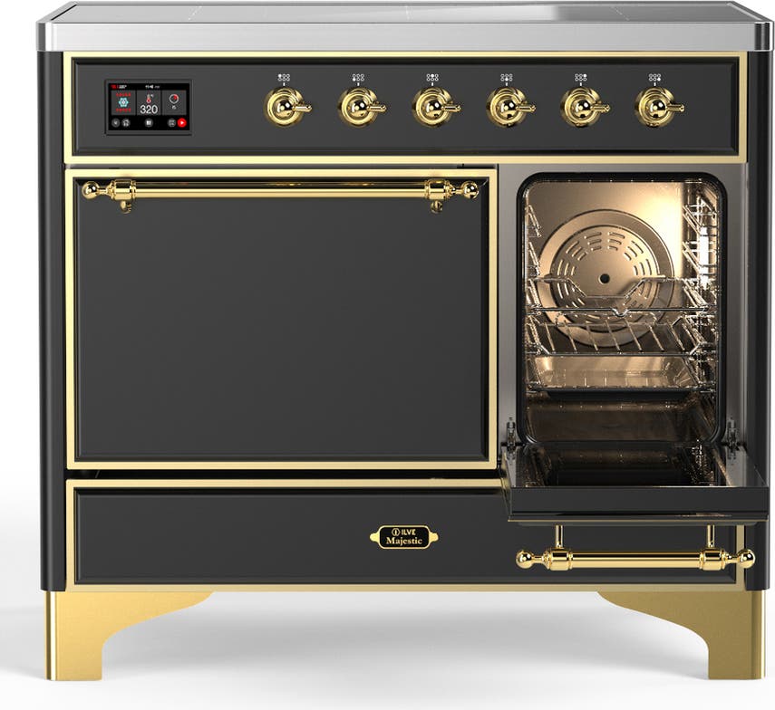 Ilve UMDIB40QNR3MGG Matte Graphite With Brass Trim
