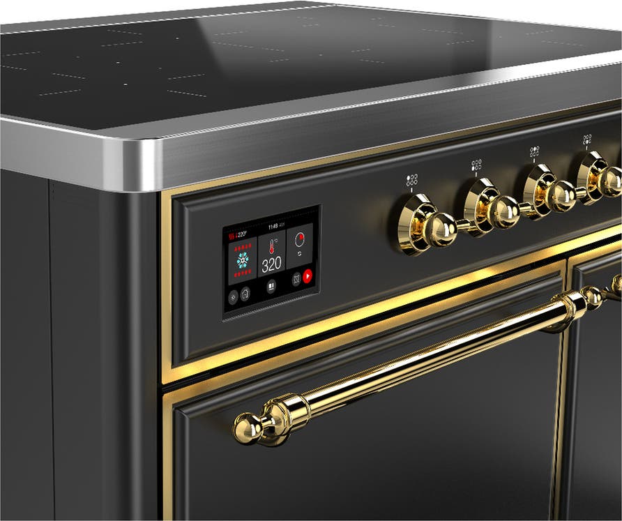 Ilve UMDIB40QNR3MGG Matte Graphite With Brass Trim
