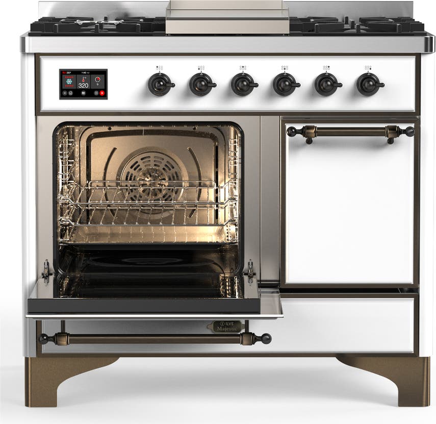 Ilve UMD40FQNR3WHBLP White With Burnished Trim, Liquid Propane