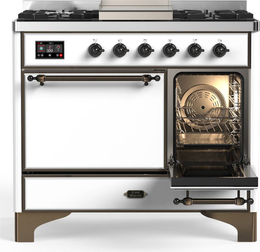 Ilve UMD40FQNR3WHBLP White With Burnished Trim, Liquid Propane