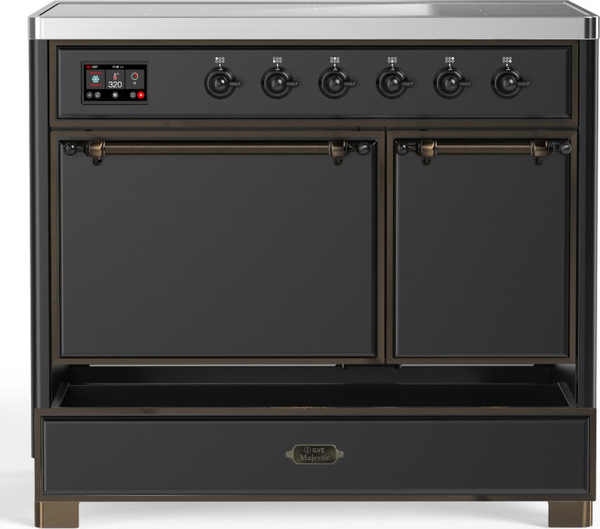Ilve UMDIB40QNR3MGB Matte Graphite With Burnished Trim