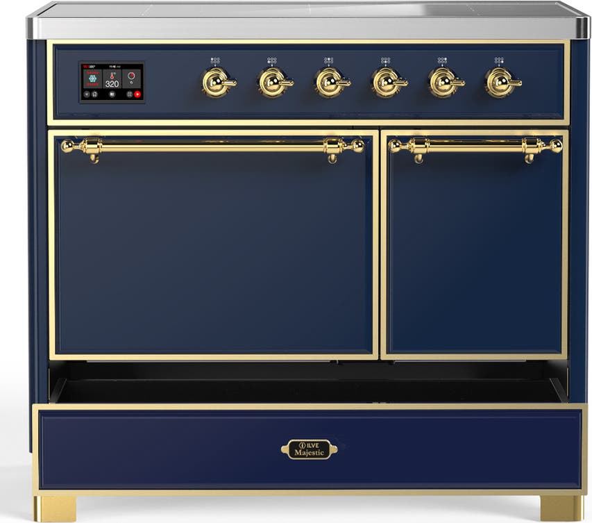 Ilve UMDIB40QNR3MBG Midnight Blue With Brass Trim