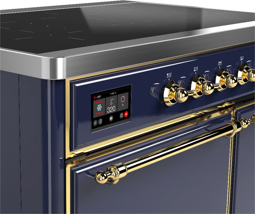 Ilve UMDIB40QNR3MBG Midnight Blue With Brass Trim