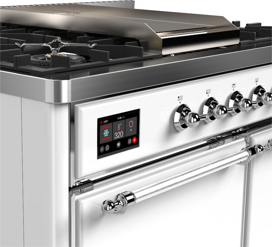 Ilve UMD40FQNR3WHCLP White With Chrome Trim, Liquid Propane